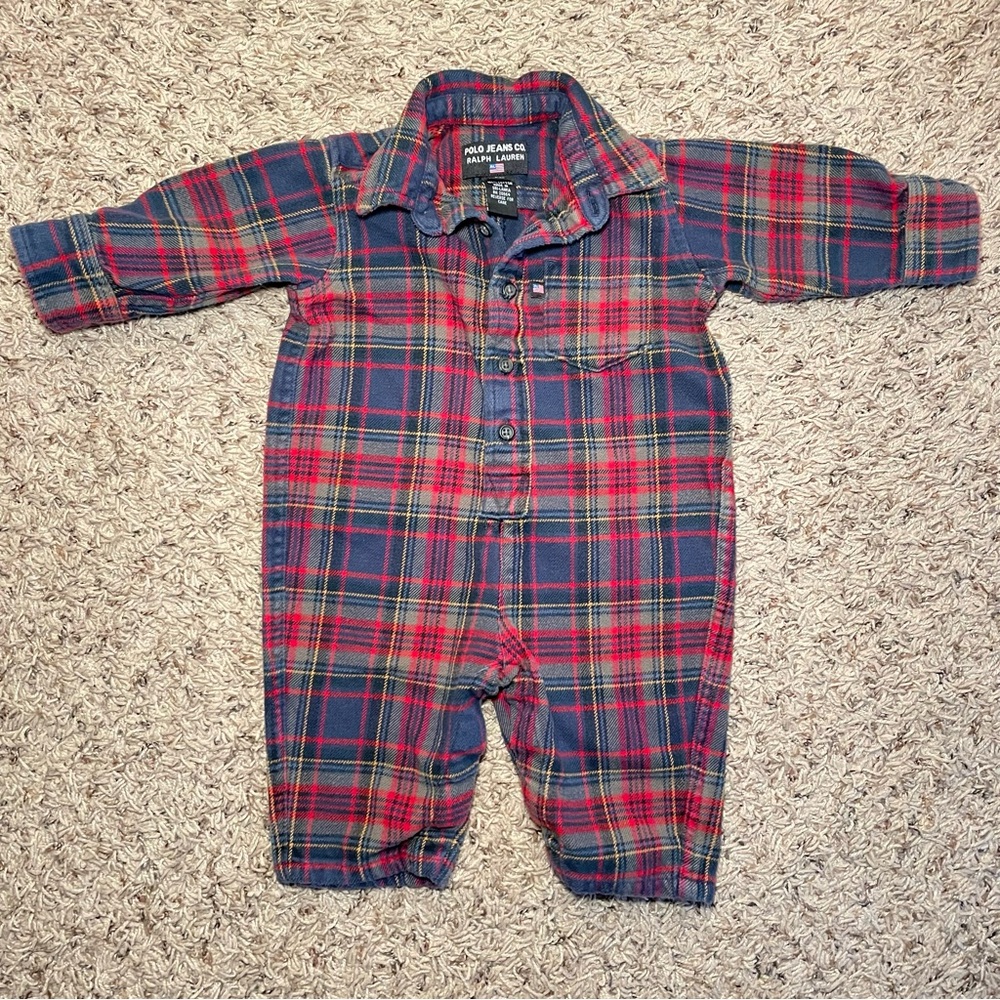 Vintage Polo Jean Co Ralph Lauren Long Sleeve jumpsuit size‎ 3-6 Months